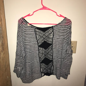 Black and white Sweater with Design on Back